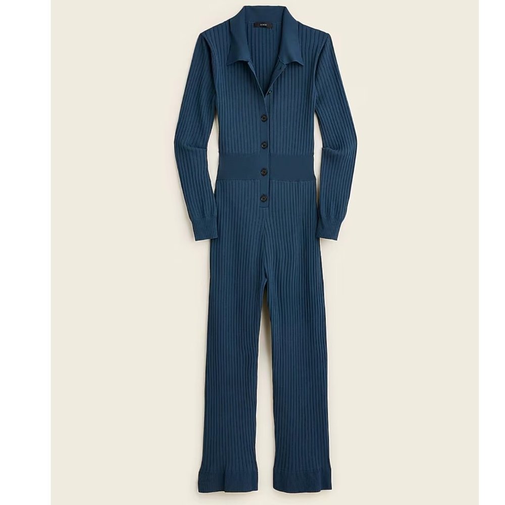NWT- J Crew- Ribbed cropped jumpsuit